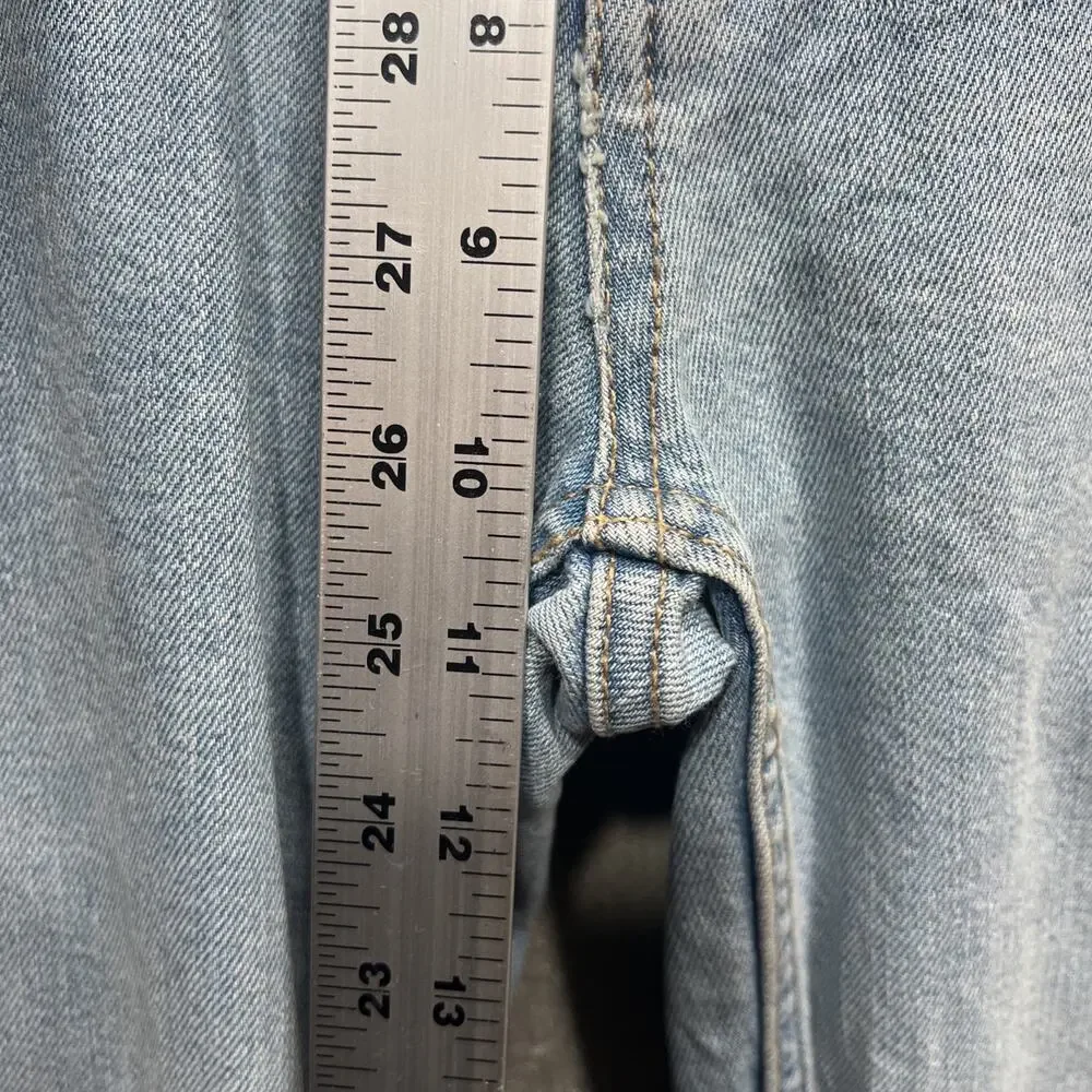 Zara Mid Waist Slim Thigh Tapered Leg Jeans Light Blue Wash Mens Size 32 READ